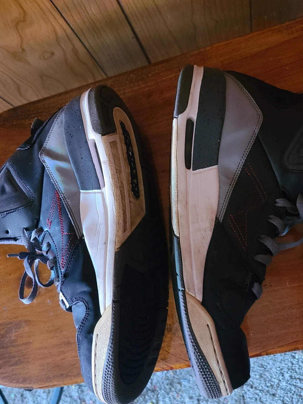 Jordan Men's High-Top Sneakers in Black and Gray Flight